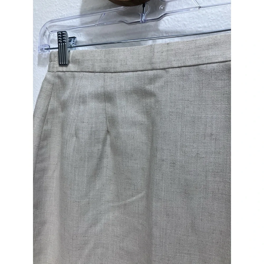 Vintage Westbound Beige Linen Blend Pencil Skirt Lined 24 X 22.5 Talon Zip